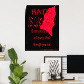 Hate is als zuur Poster in het bloed (Thuiskantoor)