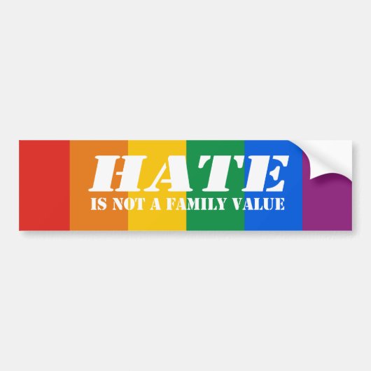 Hate is geen Bumpersticker voor familiewaarde (Voorkant)