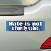 Hate is geen familiewaarde. bumpersticker (Op auto)
