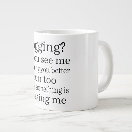 Hate Jogging Quote Extra Grote Mok (Voorkant rechts)