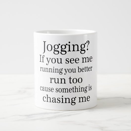 Hate Jogging Quote Extra Grote Mok (Voorkant)