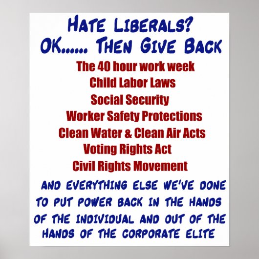 Hate Liberals? Poster (Voorkant)