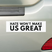 Hate maakt ons niet geweldig bumpersticker (Op auto)