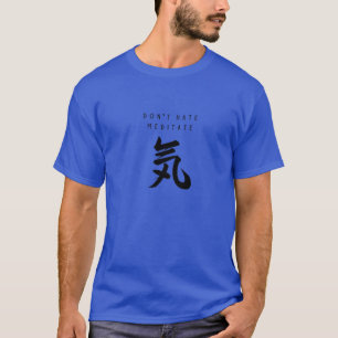 Hate, Meditate, grappige Yoga Meditation 'Qi' S T-shirt