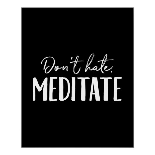 Hate Meditate Typografie niet Perfect Poster (Voorkant)