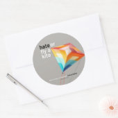 Hate or Fly a Kite Ronde Sticker (Envelop)