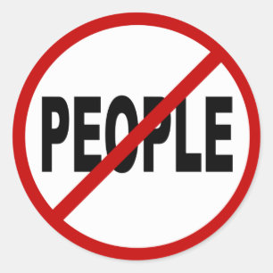 Hate People /No People Allowed Sign Statement Ronde Sticker