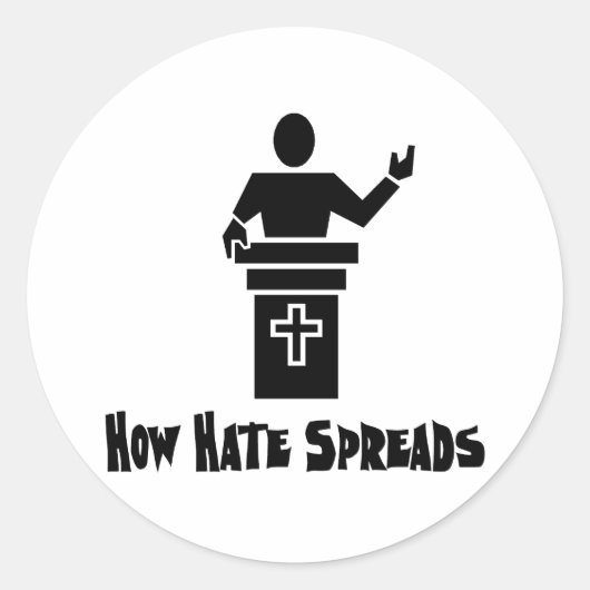 Hate van de pulpit ronde sticker (Voorkant)