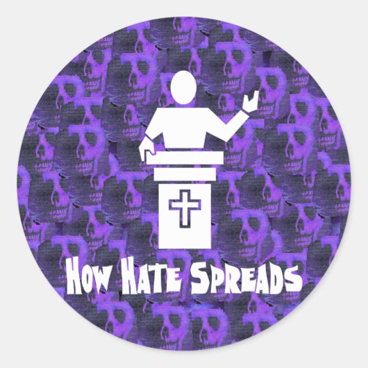 Hate van de pulpit ronde sticker (Voorkant)