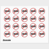 Hate Vegans/No Vegans Allowance Sign Statement Ronde Sticker (Vel)