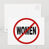 Hate Women/No Women Allowed Sign Statement Briefkaart (Voorkant / Achterkant)