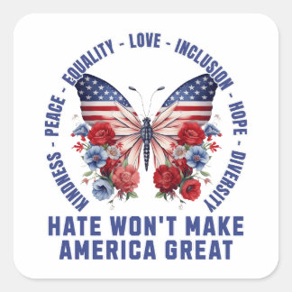 Hate Won maakt Amerika niet geweldig Vierkante Sticker