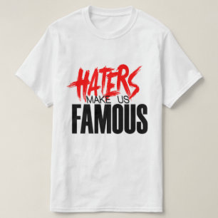 Haters maken ons beroemd rood/wit t-shirt
