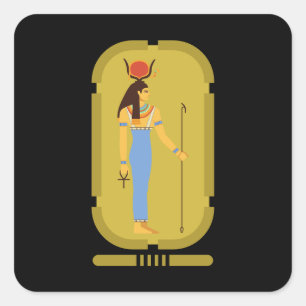 Hathor Egyptische Oude Godin Vierkante Sticker