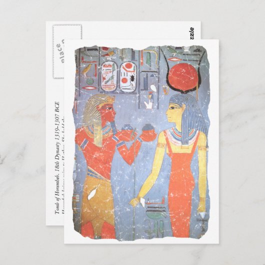 Hathor en Horemheb Briefkaart (Voorkant / Achterkant)