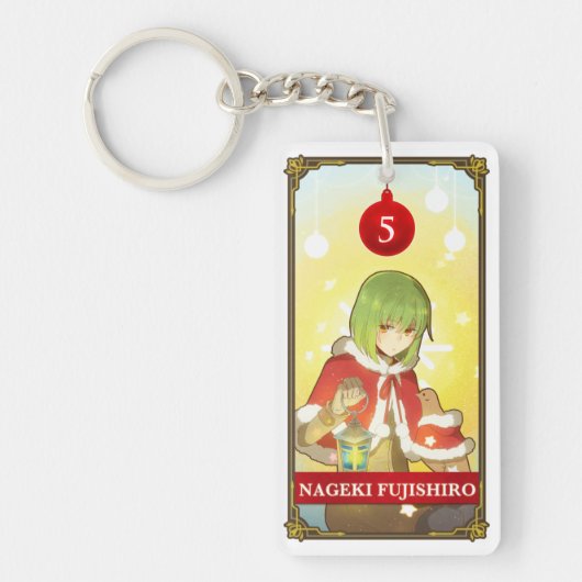 Hatoful Advent calendar 5: Nageki Fujishiro Sleutelhanger (Voorkant)