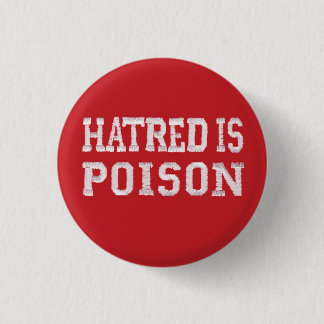 Hatred is Poison kleine rode stichched-font knop Ronde Button 3,2 Cm