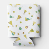 Hats and Balloons Party Pattern Silhouette Art Blikjeskoeler (Achterkant)