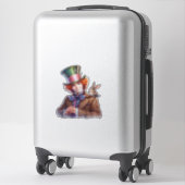 Hatter met een leuke baby bunny ai art sticker (Koffer)