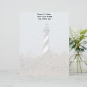 Hatteras Lighthouse Letterhead Stationery Briefhoofd (Staand voorkant)