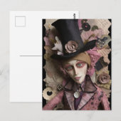 Hatters Gone Mad Mixed Media Collage Briefkaart (Voorkant / Achterkant)