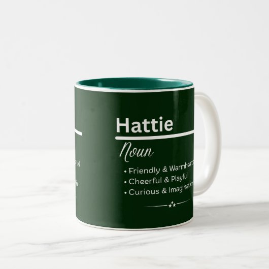 Hattie Personalized Name Coffee Mug (Devant droit)