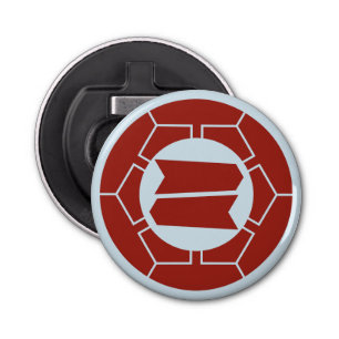 Hattori Rood Lichtblauw Japan Clan Kamon Mon Button Flesopener