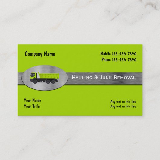 Hauling Retrait de junk Bold Cartes de visite mode (Devant)