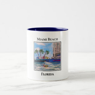 Haulover Inlet, Miami Beach, Florida Tweekleurige Koffiemok