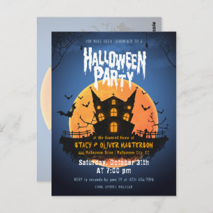 Hauné Maison Bats Graveyard Halloween Invitation