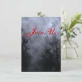 Hauné Sky Custom Blue Mist Halloween Invitation (Debout devant)