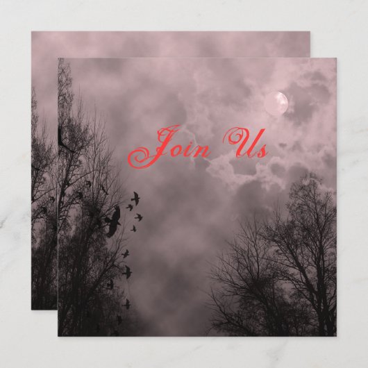 Hauné Sky Red Mist Custom Halloween Invitation (Devant / Derrière)