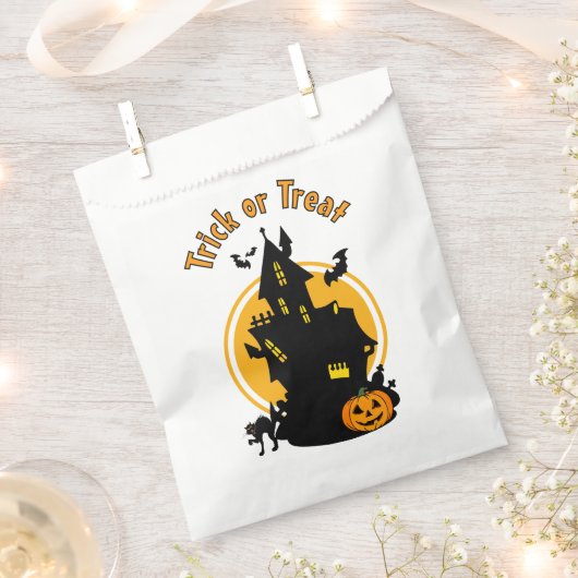 Hauned House met Bats Trick or treat Favor Bag Bedankzakje (Geknipt)