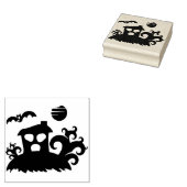 Haunhouse 2 silhouette kunstzegel 	rubberstempel (Gestempeld)