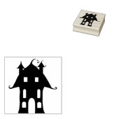 Haunhouse 4 silhouette kunstzegel 	rubberstempel (Gestempeld)