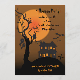 Haunhouse - halloween party call kaart