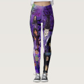 Haunsive Haunted House Monster Famille Leggings (Devant)