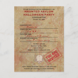 Haunted Asiel Halloween Party Briefkaart