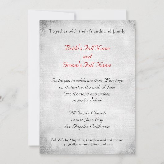 Haunted Blue Sky met Ravens bruiloft uitnodiging (Achterkant)