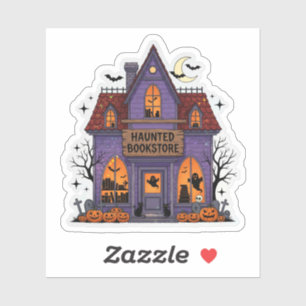 Haunted Bookstore Sticker - Schattigee Spooky Hall