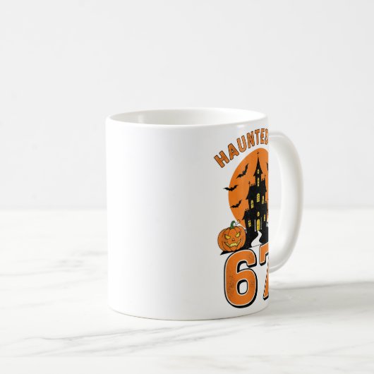 Haunted By 67 Funny Halloween Koffiemok (Voorkant rechts)