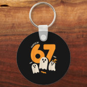 Haunted By 67 Funny Halloween Meme Design Sleutelhanger (Voorkant)