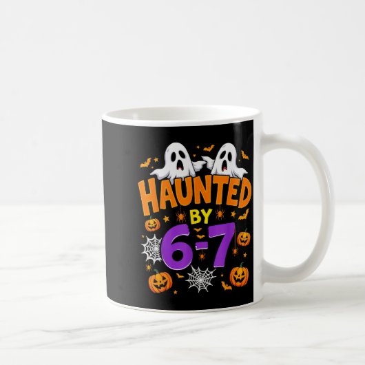 Haunted By 67 Funny Six Seven Meme Pumpkin Ghost H Koffiemok (Rechts)