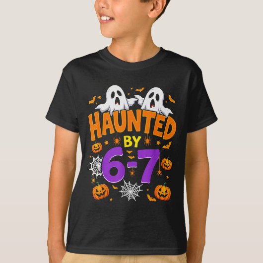 Haunted By 67 Funny Six Seven Meme Pumpkin Ghost H T-shirt (Voorkant)