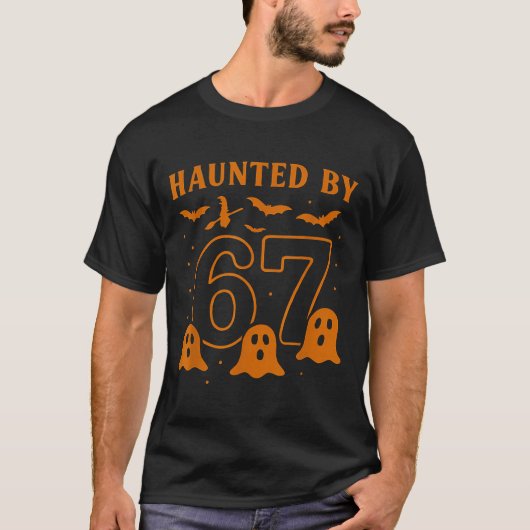 Haunted By 67 Meme Halloween Ghost Graphic T-shirt (Voorkant)