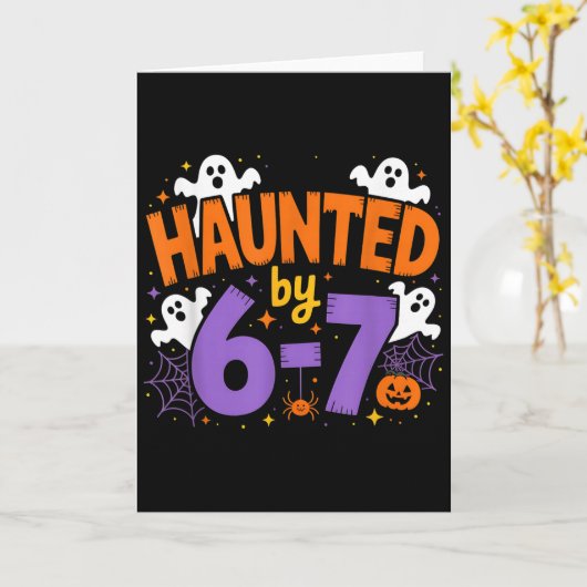 Haunted By 6-7 Halloween Ghosts And Sders Design Kaart (Gele Bloem)