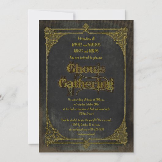 Haunted Castle Halloween Fête Invitation (Dos)