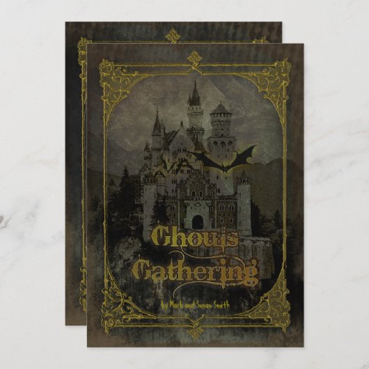 Haunted Castle Halloween Fête Invitation (Devant / Derrière)