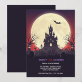 Haunted Castle Halloween Fête Invitation (Devant / Derrière)