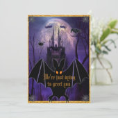 Haunted Castle Halloween Kaart (Staand voorkant)
